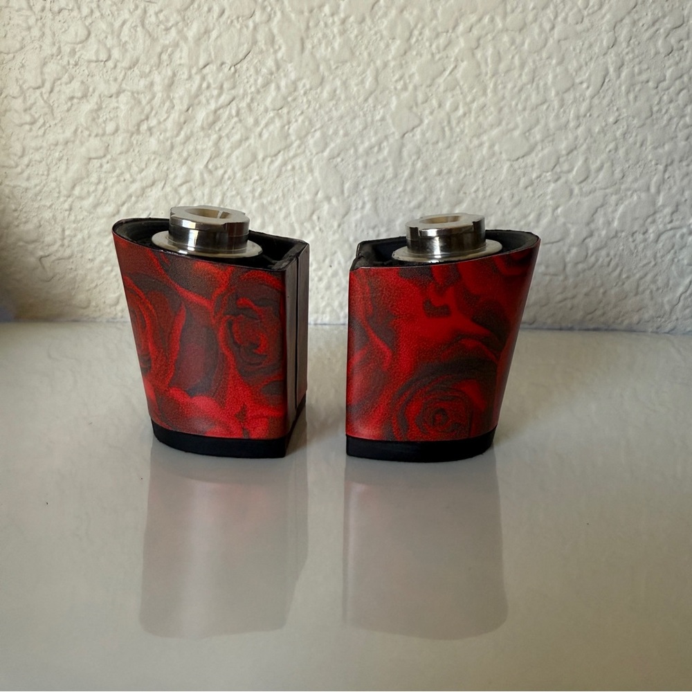 Pashion Footwear v1.0 Custom Red Rose Cluster 3 Inch Block Heels - Picture 3 of 9